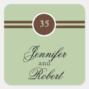 Monogram in Sage Green and Brown Envelope Seal