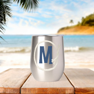 Monogram In White Rope Frame