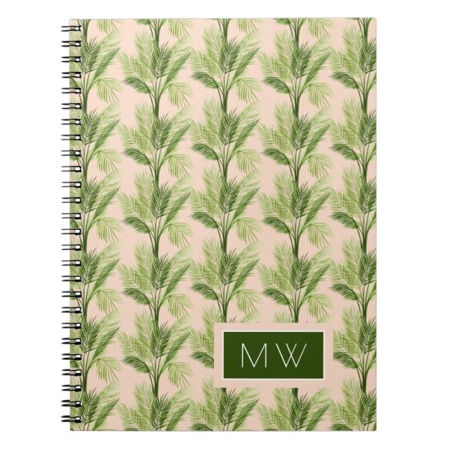 Monogram | Indoor Oasis | Palm Tree Pattern Notebook (Front)