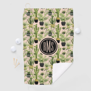 Monogram Indoor Oasis Plant Lineup Pattern Golf Towel