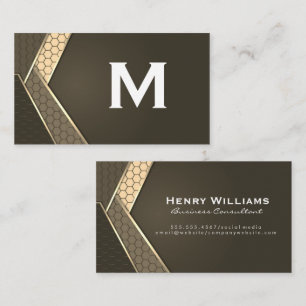 Monogram Industrial Geometric Style Business Card