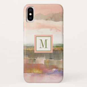 Monogram Influence of Line and Color Gold Crop Case-Mate iPhone Case