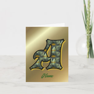 Monogram Initial A Daisies Art Personalised Note Card