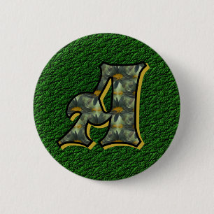 Monogram Initial A Daisies Flower Art 6 Cm Round Badge