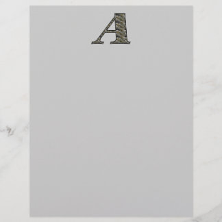 Monogram Initial A Hydrangea Floral Stationery