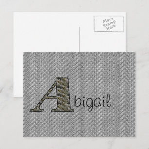 Monogram Initial A Hydrangea Flower Personalised Postcard