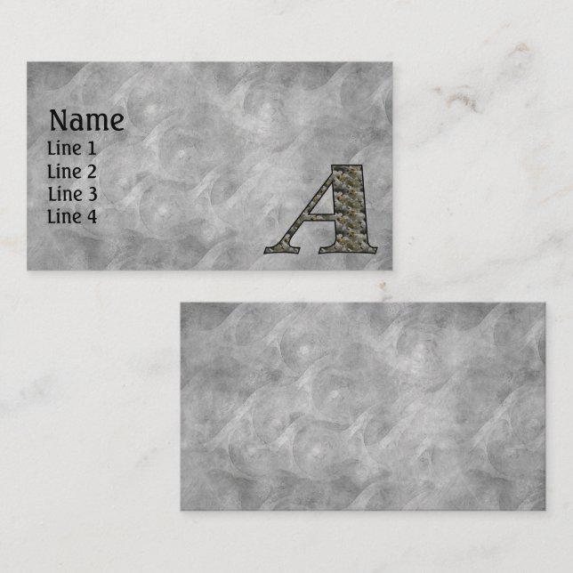 Monogram Initial A Hydrangea Flowers Business Card (Front/Back)