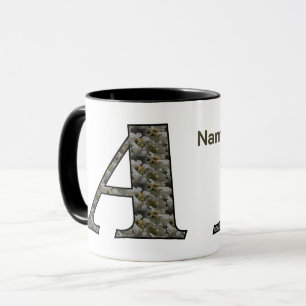 Monogram Initial A Hydrangea Flowers Personalised Mug