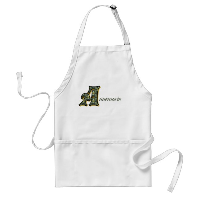 Monogram Initial A Name Daisies Art Personalized Standard Apron (Front)