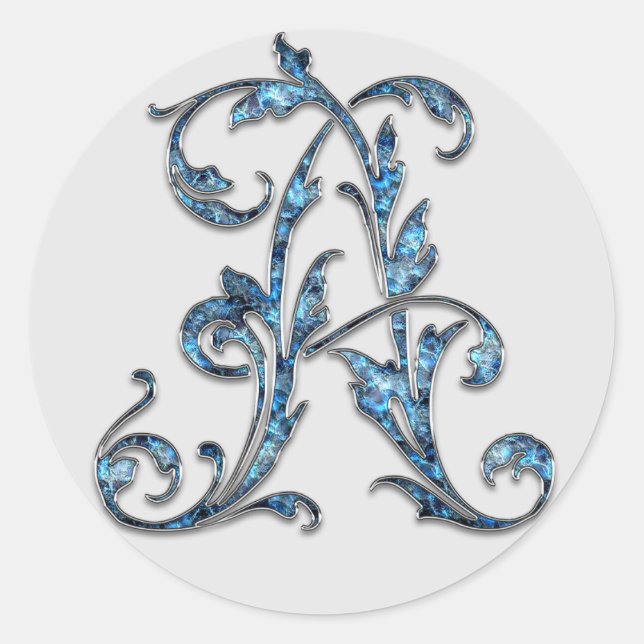 monogram initial A stickers (Front)
