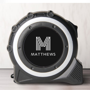 Monogram initial and surname modern black 1