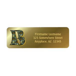 Monogram Initial B Daisies Art Return Address