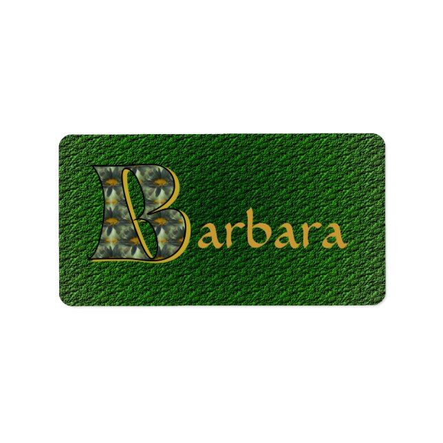 Monogram Initial B Daisies Floral Art Personalised Label (Front)