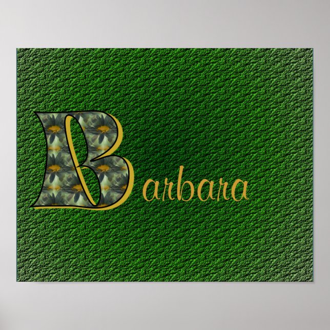 Monogram Initial B Daisies Floral Art Personalised Poster (Front)