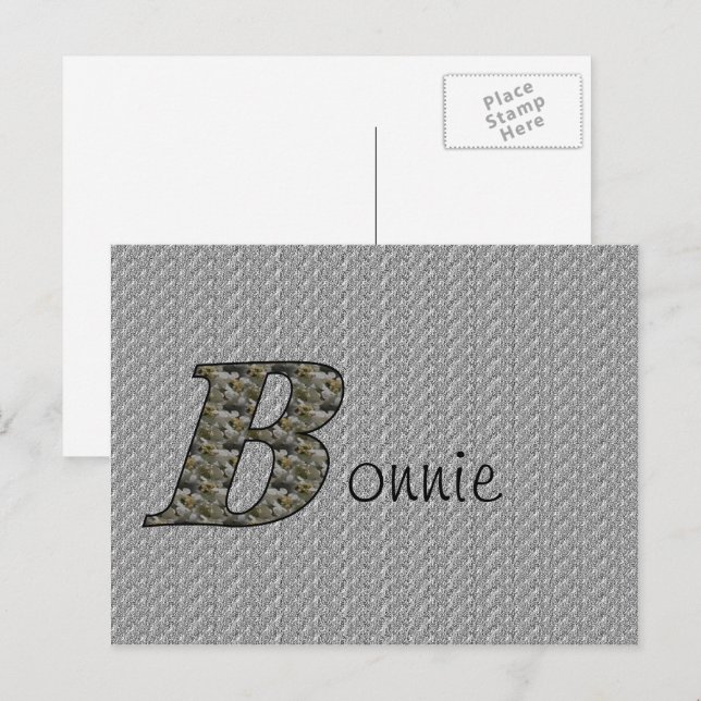 Monogram Initial B Hydrangea Flowers Personalised Postcard (Front/Back)