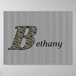 Monogram Initial B Hydrangea Flowers Personalised Poster