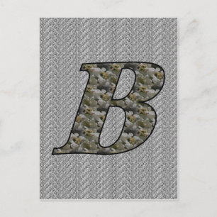 Monogram Initial B Hydrangea Flowers Postcard