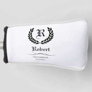 Monogram Initial Best Man Black Groomsmen Gifts Golf Head Cover