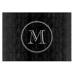 Monogram Initial Black High End Coloured Cutting Board