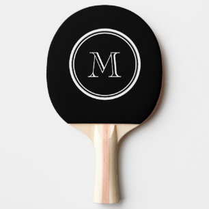 Monogram Initial Black High End Coloured Ping Pong Paddle