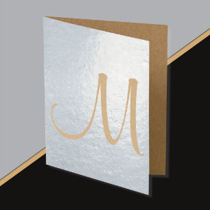 Monogram Initial Blank Inside Foil Note Card