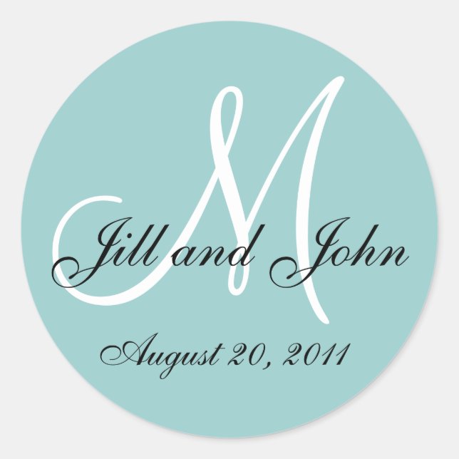 Monogram Initial Blue Wedding Seal (Front)