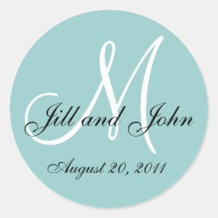 Monogram Initial Blue Wedding Seal
