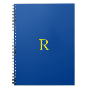 Monogram Initial Blue Yellow Colourful Bright 2020 Notebook