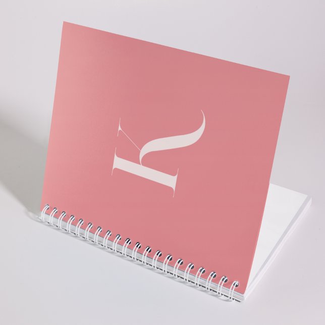 Monogram Initial Blush Pink Elegant Feminine  Notebook (Creator Uploaded)