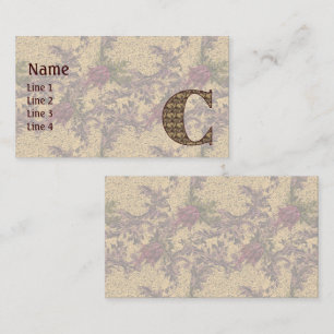 Monogram Initial C Elegant Vintage Floral Business Card