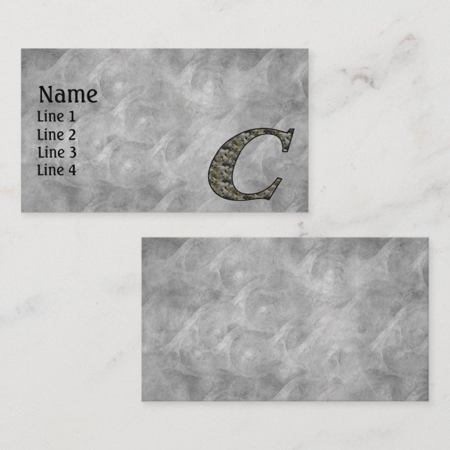 Monogram Initial C Hydrangea Flowers Business Card (Front/Back)