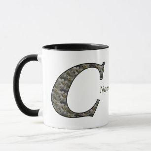 Monogram Initial C Hydrangea Flowers Personalised Mug