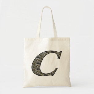 Monogram Initial C Hydrangea Flowers Tote Bag