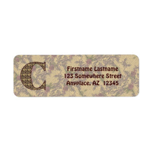 Monogram Initial C Vintage Floral Return Address