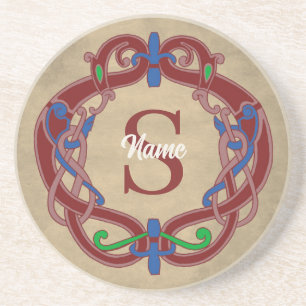 Monogram Initial Celtic Design Personalised Coaster