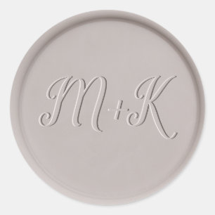Monogram Initial Clay Wax Seal Sticker