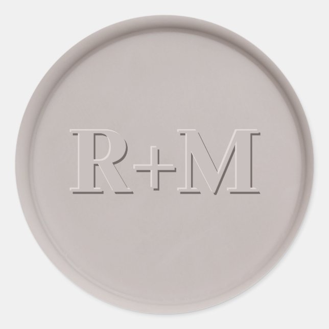 Monogram Initial Clay Wax Seal Sticker (Front)