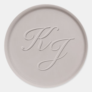 Monogram Initial Clay Wax Seal Sticker