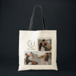 Monogram initial couple wreath modern elegant tote bag<br><div class="desc">Monogram initial couple wreath modern elegant family home gift personalised tote bag design. Part of a modern simple classy collection.</div>