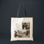 Monogram initial couple wreath modern elegant tote bag<br><div class="desc">Monogram initial couple wreath modern elegant family home gift personalised tote bag design. Part of a modern simple classy collection.</div>