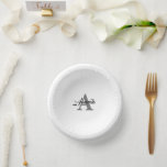 Monogram Initial Custom Name  Grey White Elegant Paper Plate<br><div class="desc">Designed with text templates for monogrammed initial and name which you can customise!</div>