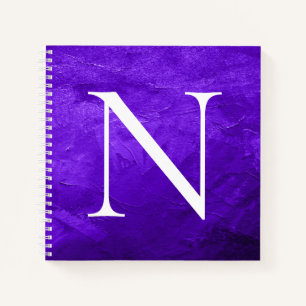 Monogram Initial Customised White Purple Notebook