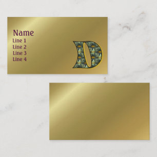 Monogram Initial D Daisies Floral Art Business Card