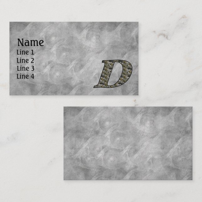 Monogram Initial D Hydrangea Flowers Business Card (Front/Back)