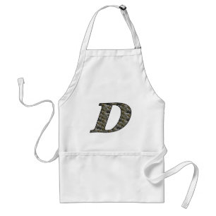 Monogram Initial D Hydrangea Flowers Standard Apron