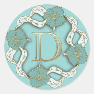 monogram initial D stickers