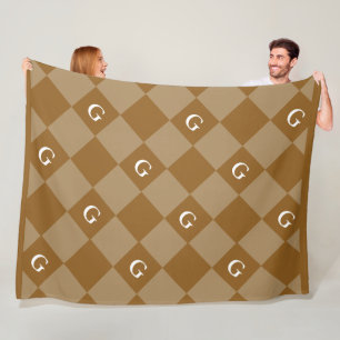 Monogram Initial Diamond - Luxury Look Blanket