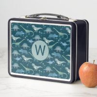 Monogram Initial Dinosaur Pattern