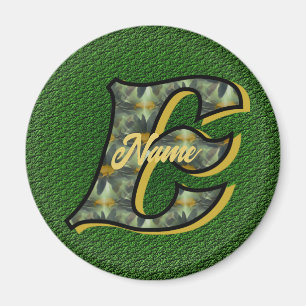 Monogram Initial E Daisies Floral ArtPersonalized Magnet