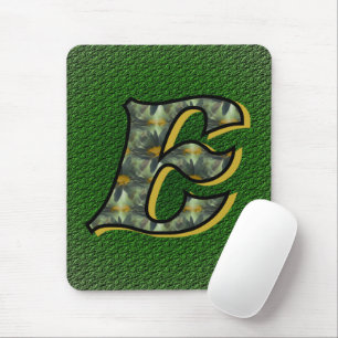 Monogram Initial E Daisies Flower Art Mouse Pad